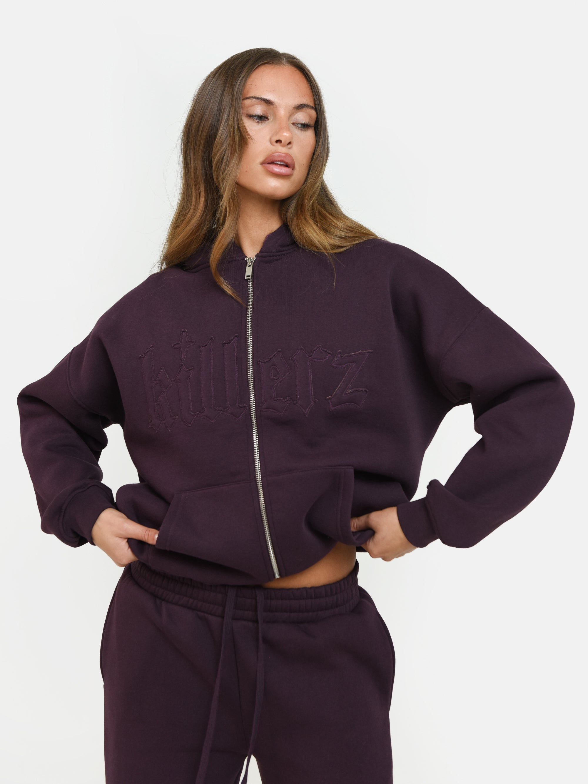 GRAPE APPLIQUÉ ZIP UP HOODIE