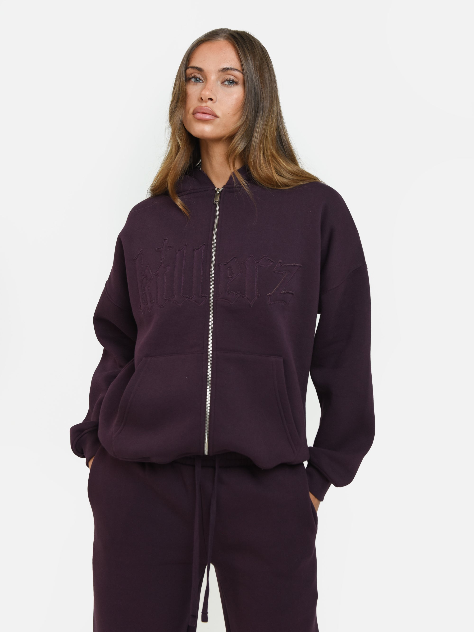 GRAPE APPLIQUÉ ZIP UP HOODIE